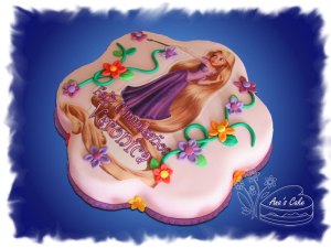 Enredados, Tangled, Rapunzel Torta decorada con Fondant