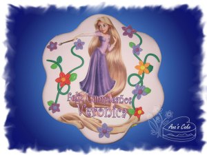 Enredados, Tangled, Rapunzel Torta decorada con Fondant